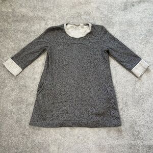 French Connection Womens Tunic Sweatshirt Top Sz US 10 Gray 3/4 Sleeve Pockets